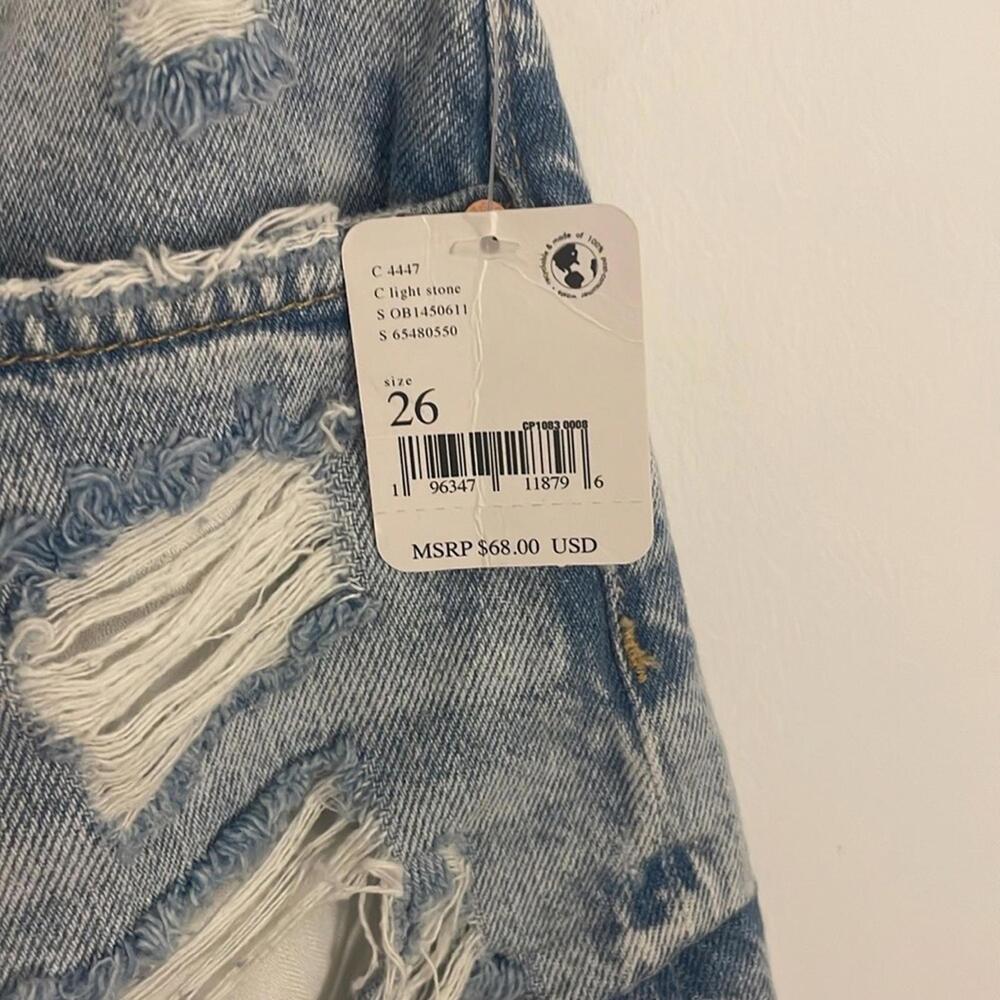 Free People Maggie Mid Rise Distressed Denim Shorts - Picture 6 of 9
